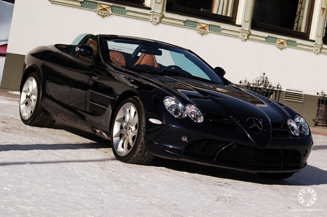 SLR Roadster in de sneeuw