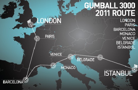 Startdatum Gumball 3000 2011 bekend