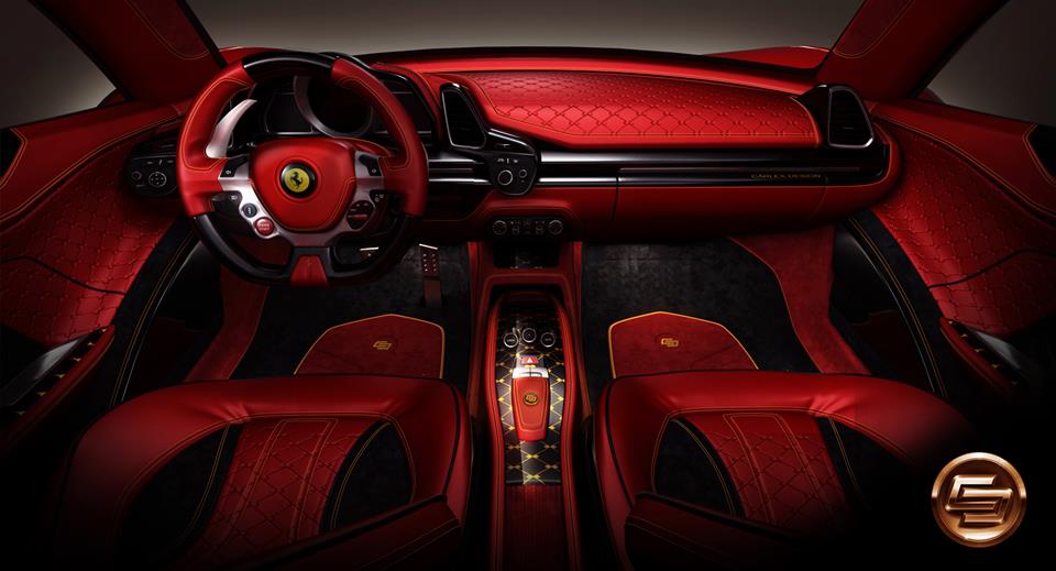 Binnenzijde Ferrari 458 Italia volgens Carlex Design