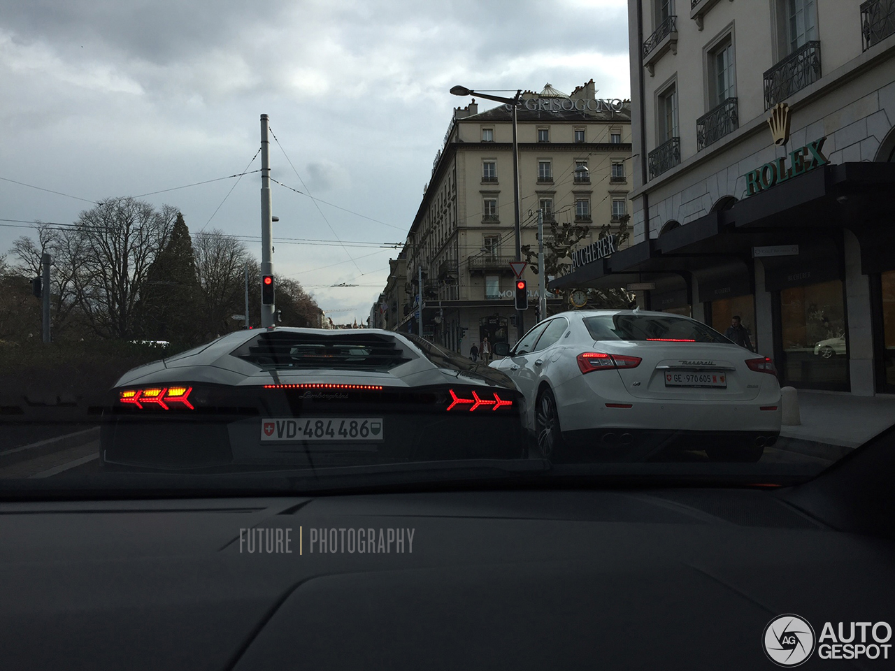 Aventador s caught by surprise in a snow storm