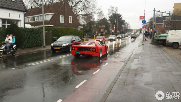 Spot van de dag: Ferrari F40 in regenachtig Hilversum