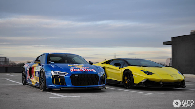 Audi R8 en Lamborghini Aventador zijn een fijn koppeltje