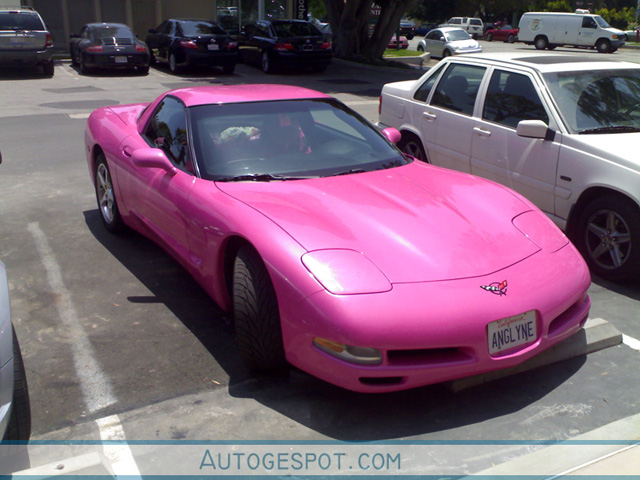 Gespot: Roze Chevrolet Corvette C5