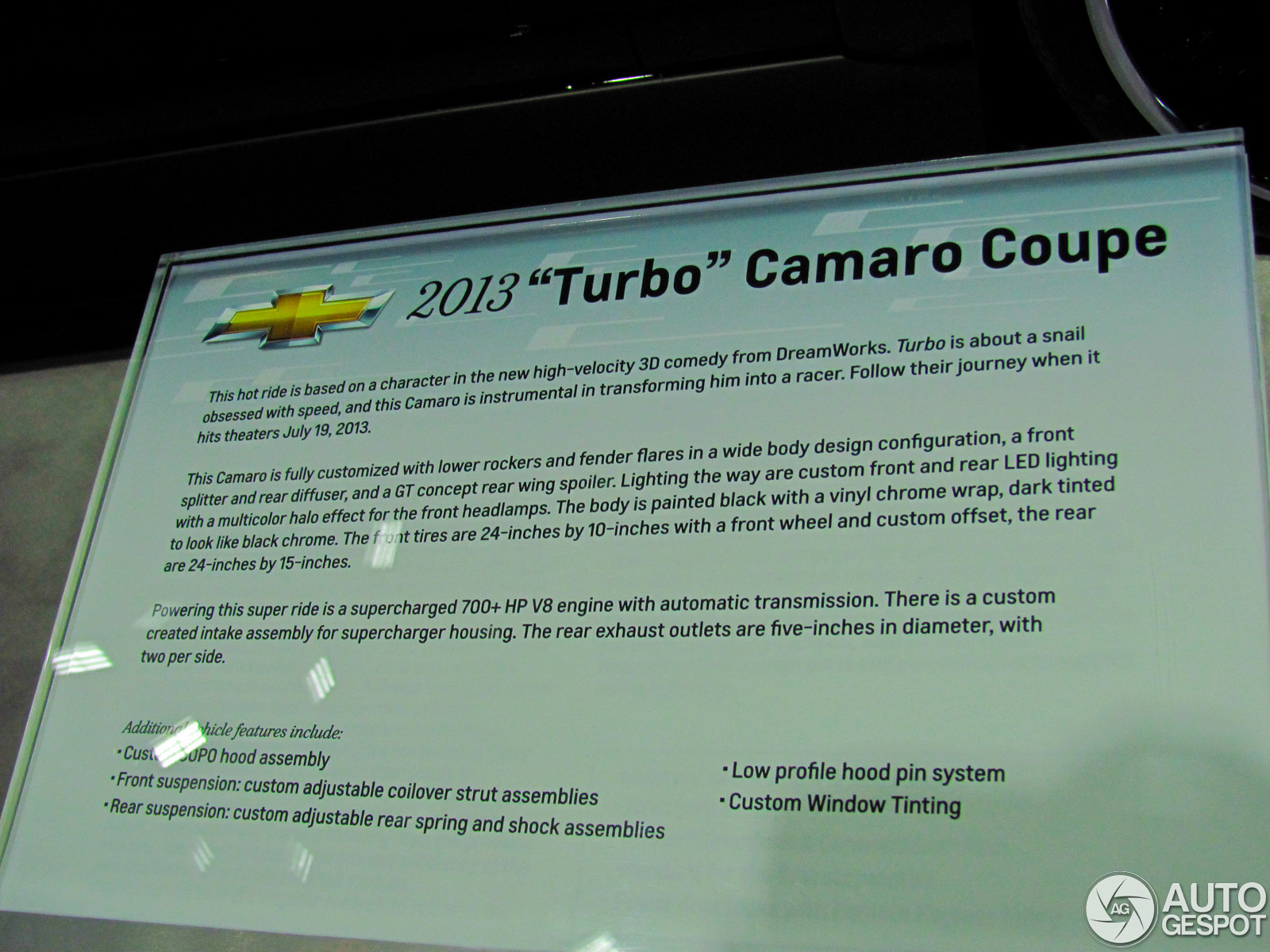 Le Chicago Motor Show 2013 : la Chevrolet "Turbo" Camaro Coupé
