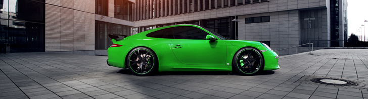 Więcej zdjęć zielonego Porsche 991 Carrera 4S od TechART