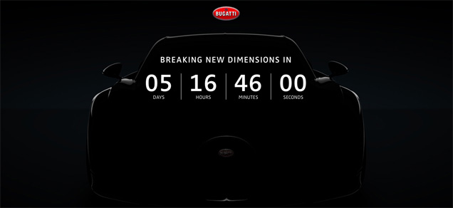 Bugatti telt af naar 1 maart 9:45 uur