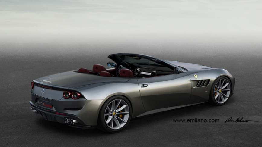 Rendering: Ferrari GTC4 Lusso Cabriolet 2017 by Evren Milano