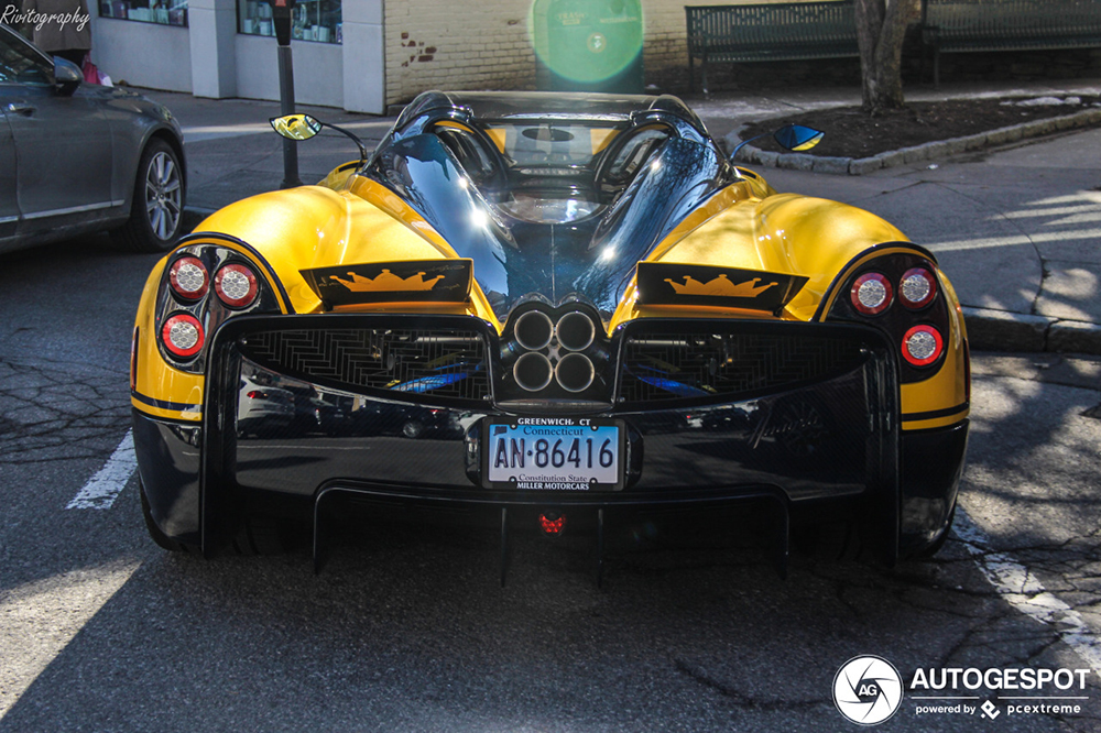 Knalgele Pagani Huayra Roadster is nieuwste aanwinst voor instagrammer