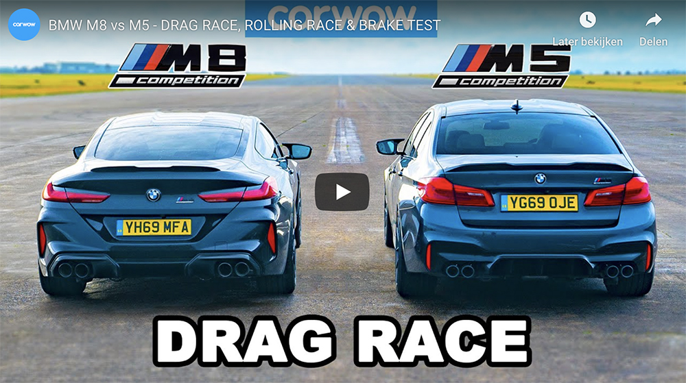 Filmpje: BMW M8 Competition tegen de M5 Competition