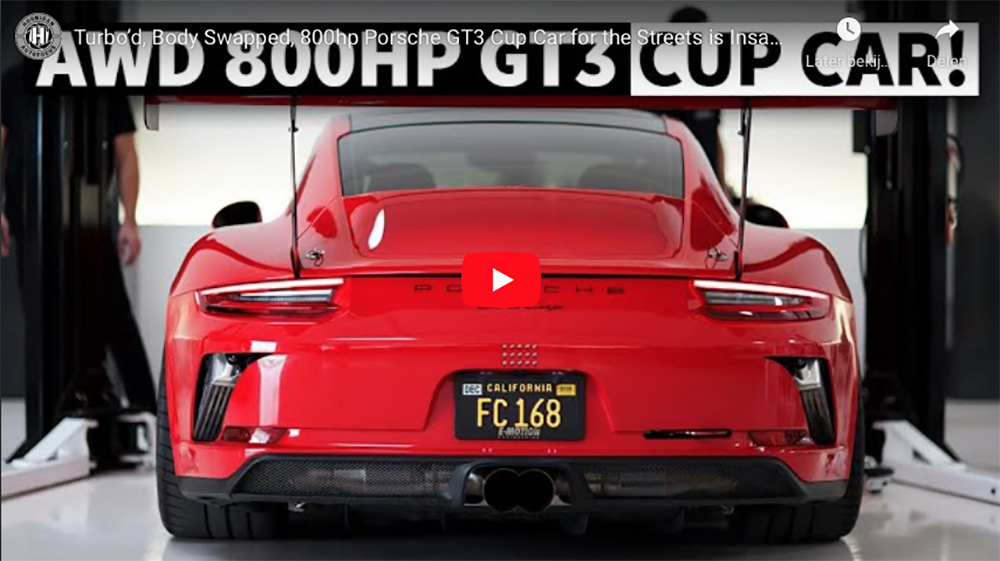 Filmpje: Porsche GT3 Cup car mag de straat op met 800 pk!