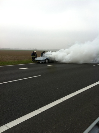 Eeuwig zonde: Ferrari 456M GT uitgebrand op A29