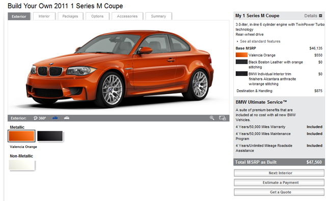 BMW toont de 1-Serie M Coupé configurator