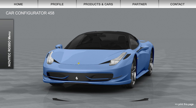 Voor als de zon niet schijnt: Novitec Rosso 458 Italia configurator