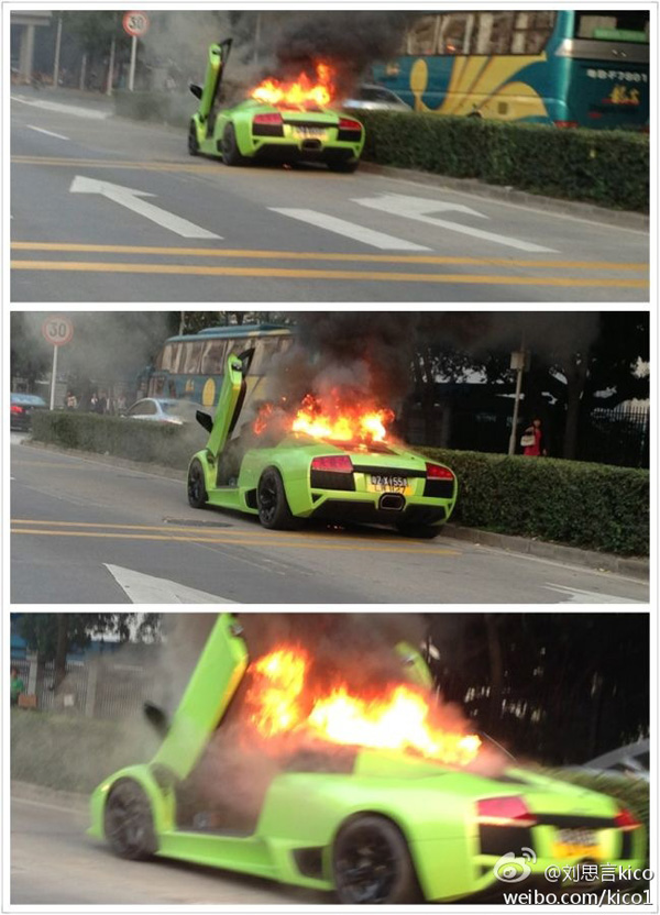 Fraaie Lamborghini Murciélago LP640 Roadster brandt af