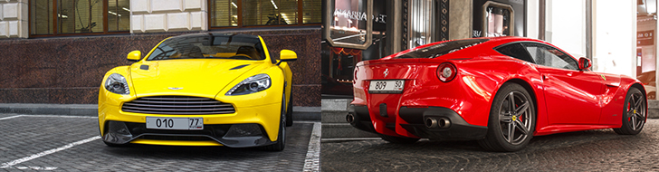 Colourful V12 Supercars spotted in Moskau