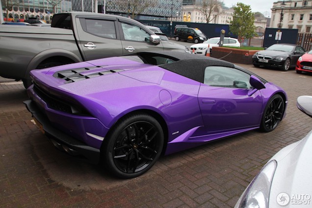 Paarse Lamborghini Huracán Spyder is bizar gaaf