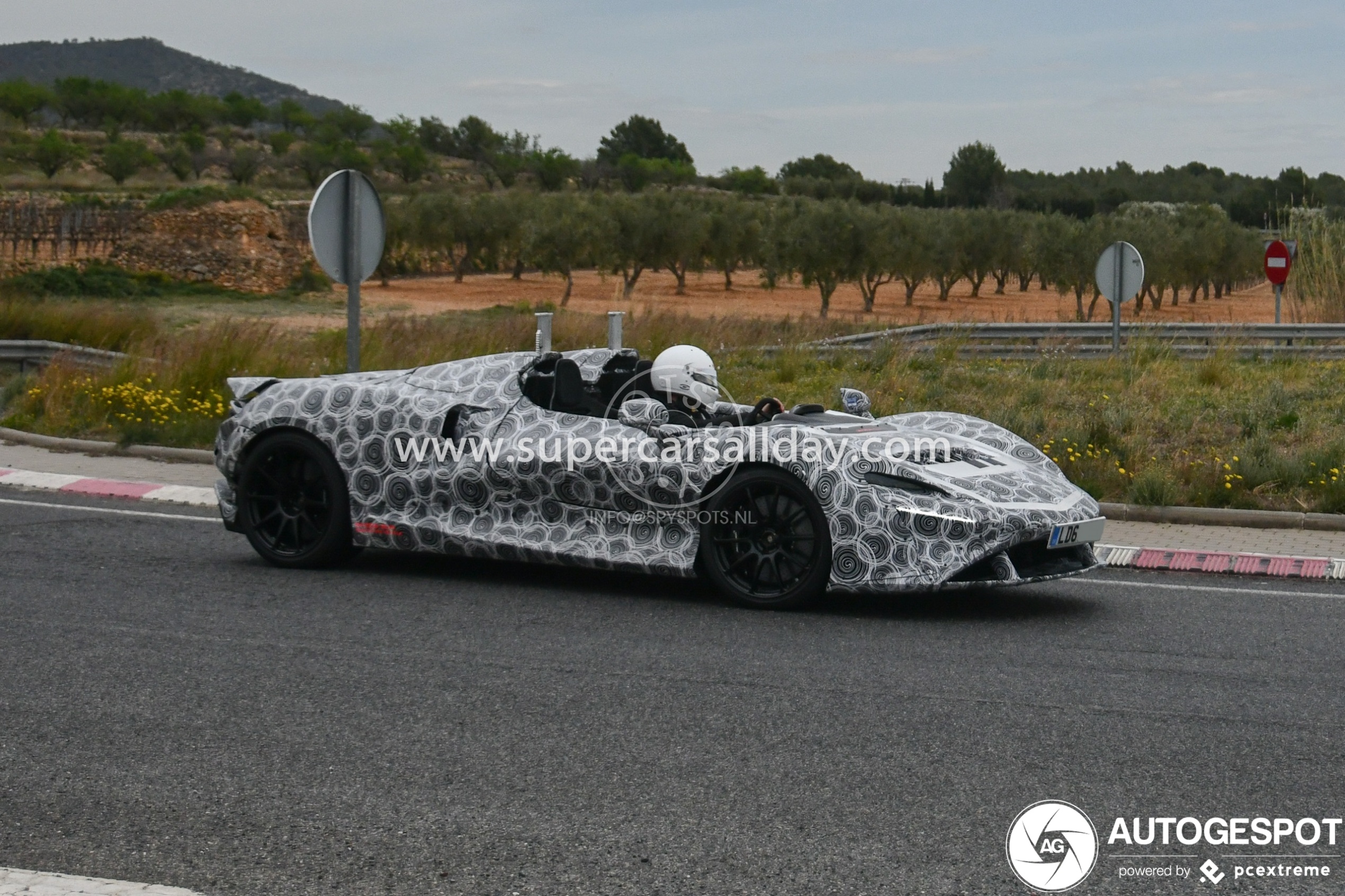 McLaren Elva spotted while testing.