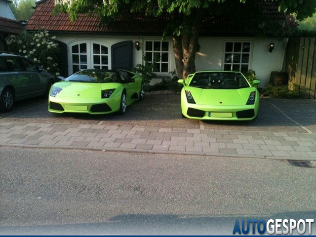 Spot van de dag: combo van gifgroene Lamborghini's in Nederland