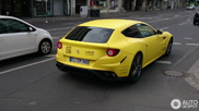 Bright yellow Ferrari FF stands out in Düsseldorf