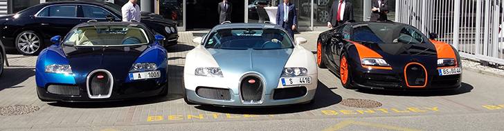 Gespottet: Drei Bugattis in Prag