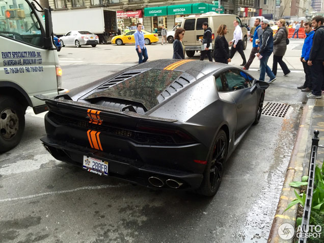 Gespot: sportieve Lamborghini Huracán LP610-4 bezoekt New York