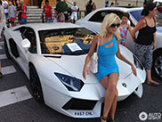 Posing on a Lamborghini Aventador