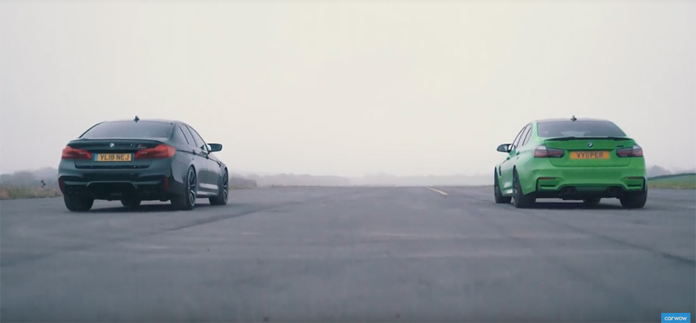 Filmpje: BMW M5 Competition tegen de BMW M3 Competition