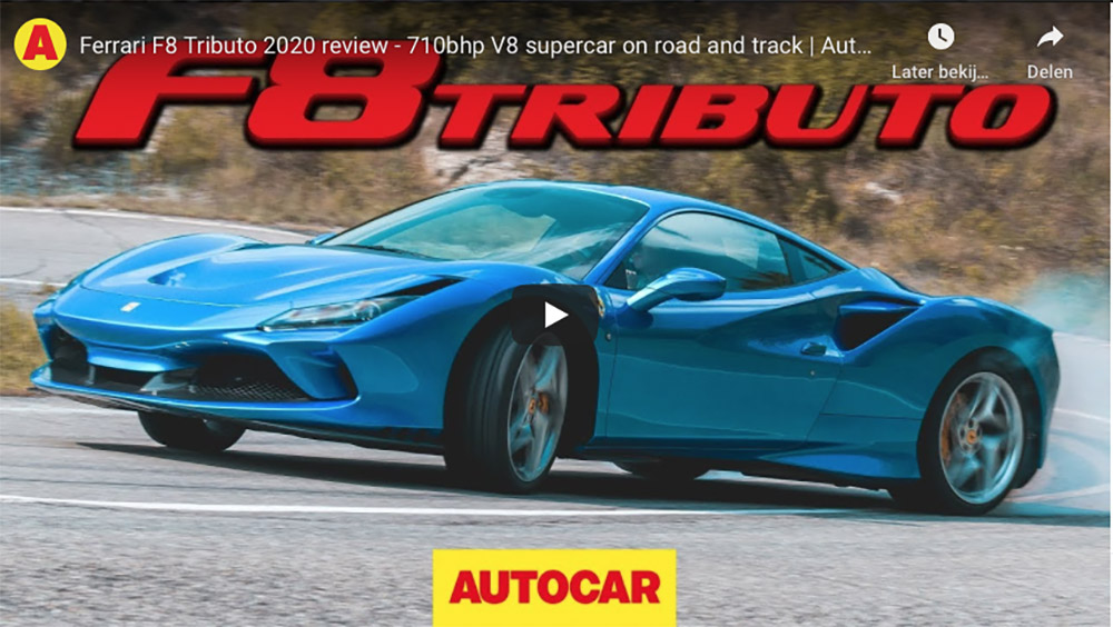 Filmpje: Autocar jaagt de Ferrari F8 Tributo tot het uiterste