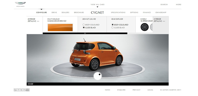 Aston Martin lanceert configurator voor de Virage en Cygnet