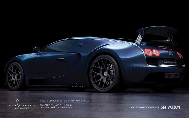 Rendering: Bugatti Veyron 16.4 Super Sport met ADV.1 velgen