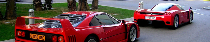 Two icons together: Ferrari Enzo Ferrari and a Ferrari F40!