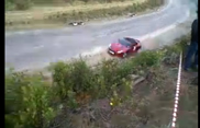 Jaguar crashes during Simola Hill Climb