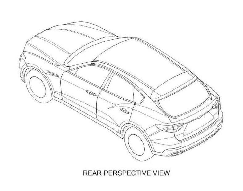 Dit is de Maserati Levante op patent tekeningen