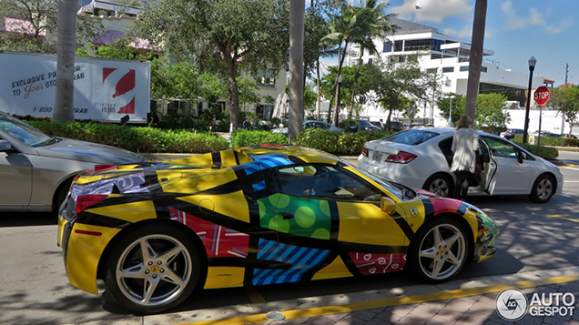 Kunstzinnige Ferrari 458 Spider gespot in Miami Beach