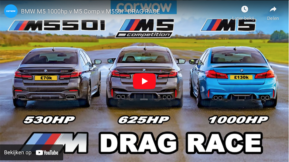 Filmpje: BMW M5 in verschillende varianten nemen het op tegen elkaar