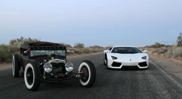 Opmerkelijk filmpje: Rat Rod vs Lamborghini Aventador LP700-4