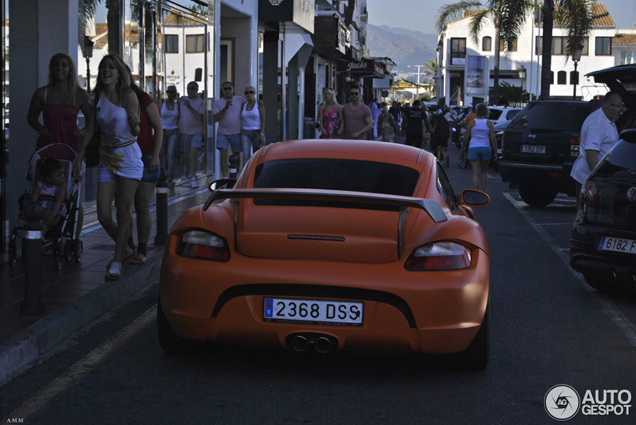 Matt orange monster:  Porsche Cayman Techart GT Widebody