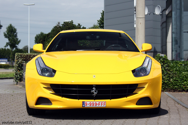 Wie spot hem het eerst? Eerste gele Ferrari FF afgeleverd in België!