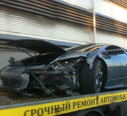Uszkodzone Murcielago LP640 w Moskwie