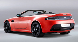 Rendering van de Aston Martin V12 Vantage S Roadster