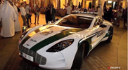 Police cars of Dubai shining in the following movie