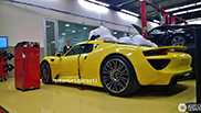 Racing Yellow coloured Porsche 918 Spyder in Brazil