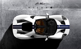 E Milano tekent de Ford GT Roadster