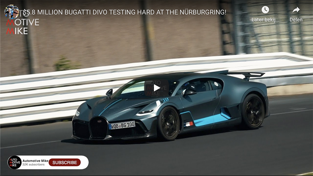 Filmpje: Bugatti Divo bestormt de Nürburgring!