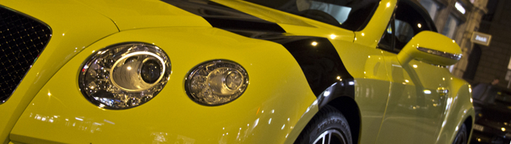 Très spéciale, cette Bentley Continental GTC V8 en Citric Yellow