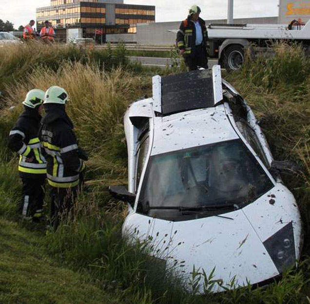 Lamborghini Murciélago LP640 crasht nabij Oostende