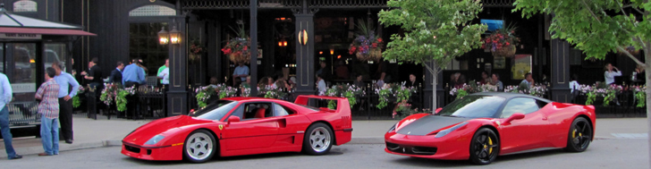 Ferrari F40 and 458 Italia insieme nel Columbus, Ohio