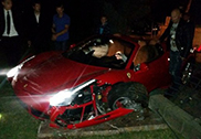 Ferrari 458 Spider crashes in Jūrmala