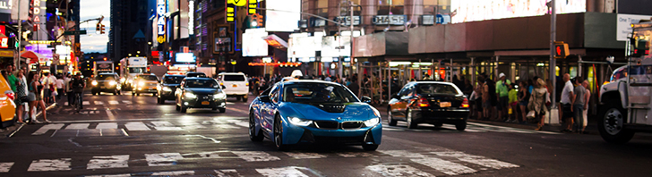 Futuristic BMW i8 spotted in New York City