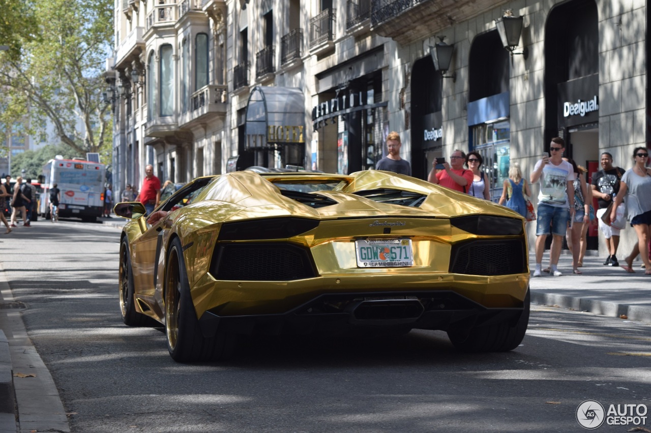 Amerikaanse Lamborghini Aventador gespot in Barcelona